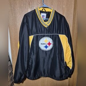 Steelers NFL Apparel Windbreaker pullover vented Big Logo Mens Large